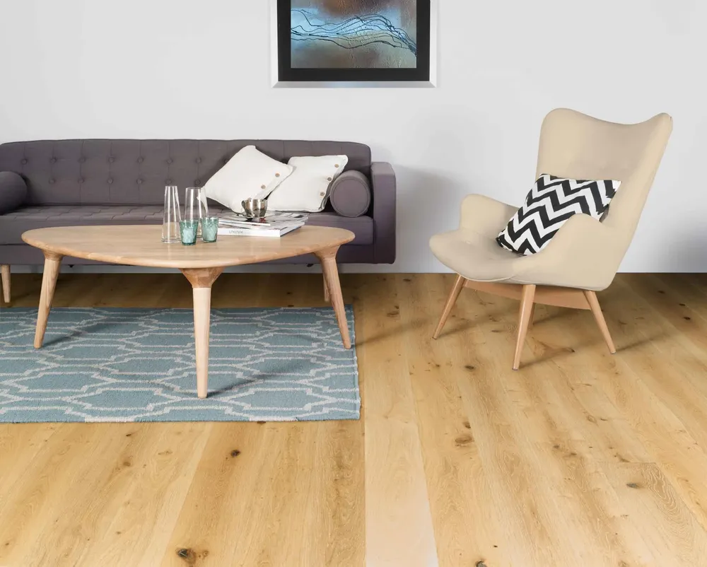 Blonde oak timber flooring
