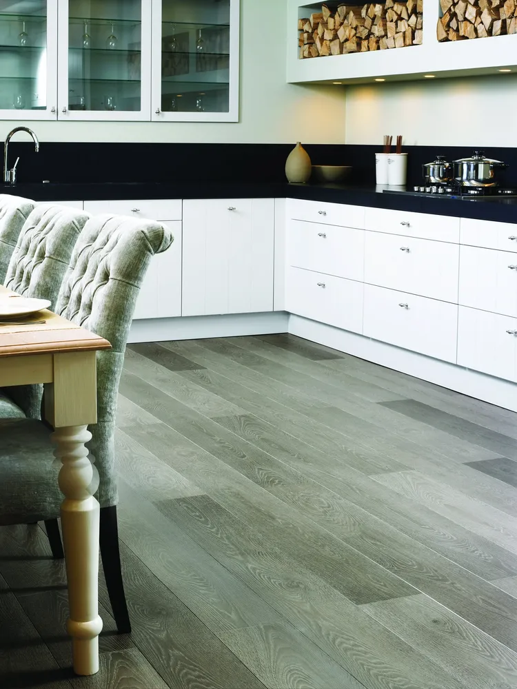 Vinyl plank flooring in a kitchen