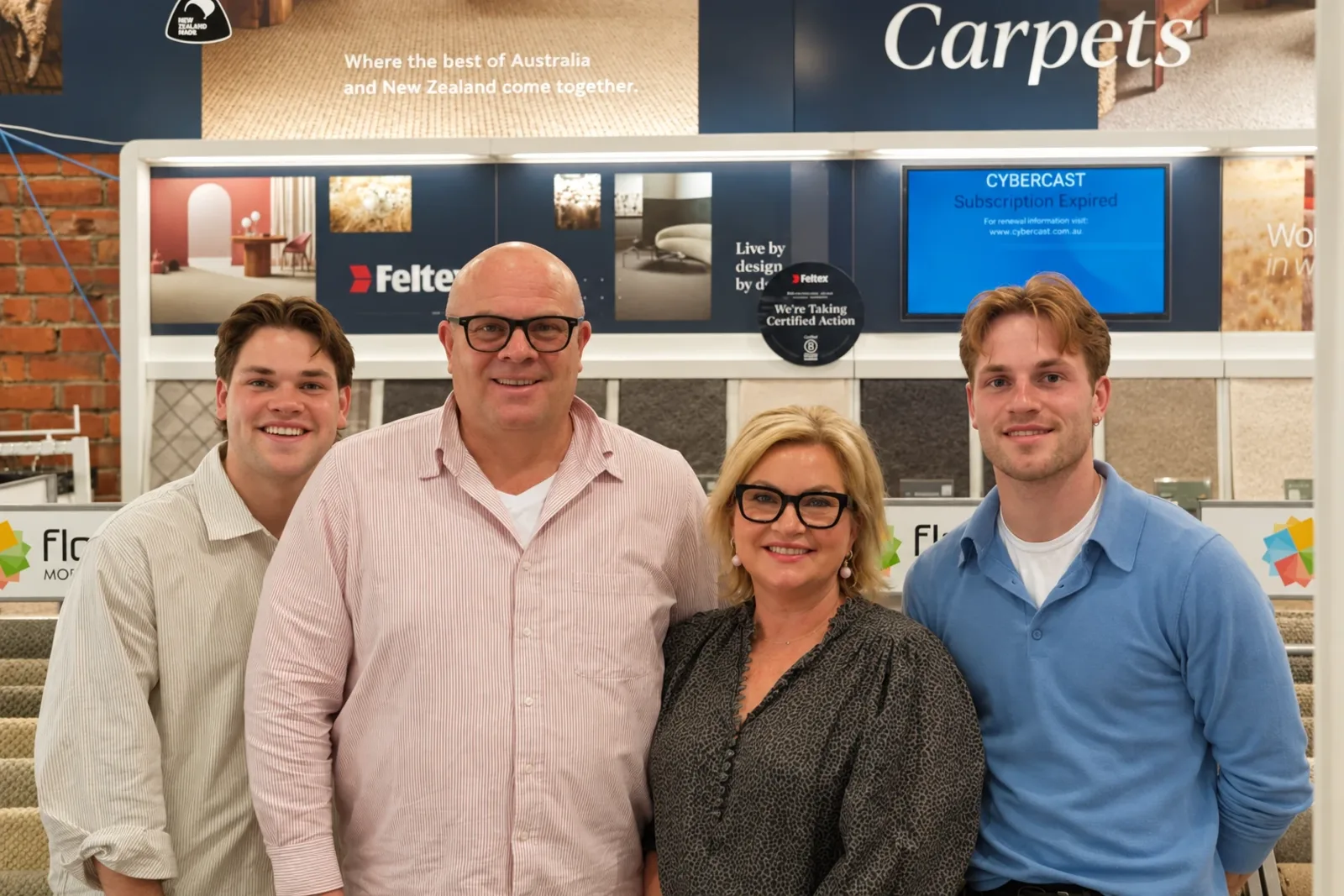 The McAuliffe family at Camberwell Floorworld, a three generation family business